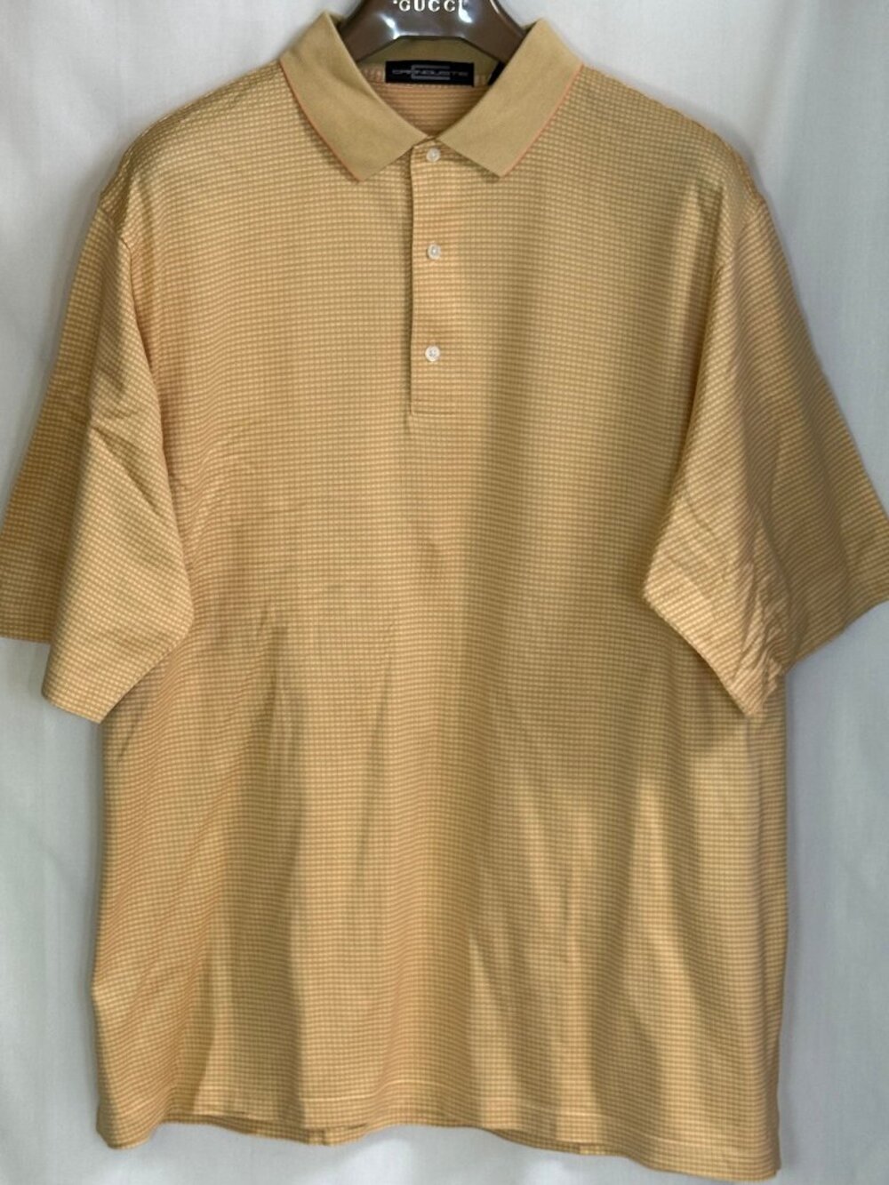 NWOT Carnoustie Men's Short Sleeves w/ Collar Dobby Check Pattern Polo Shirt -XL